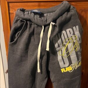 Flag Nor Fail Gray Sweatpants with Yellow Accents